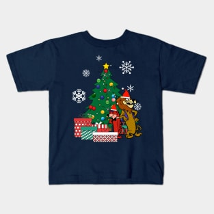 Lippy The Lion And Hardy Har Har Around The Christmas Tree Kids T-Shirt